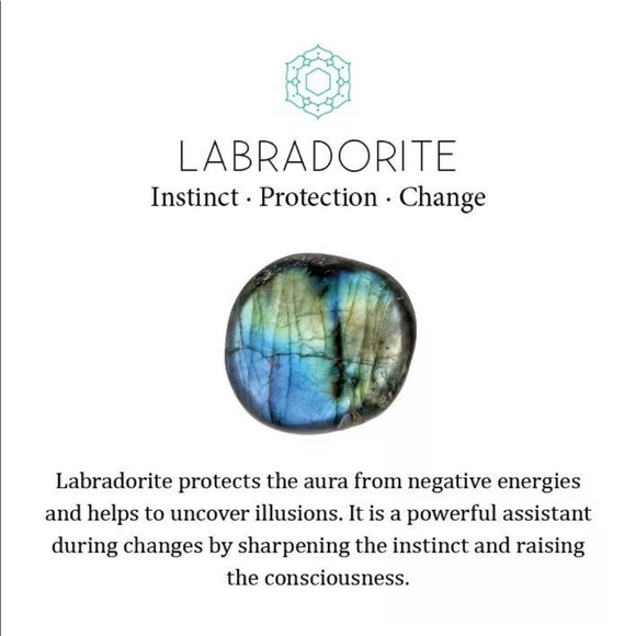 Unique clear quartz and labradorite bead necklace - Picture 3 of 9